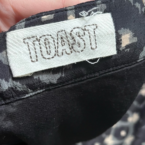 TOAST Black Patterned A-Line Below Knee Skirt UK 12 - Picture 5 of 8